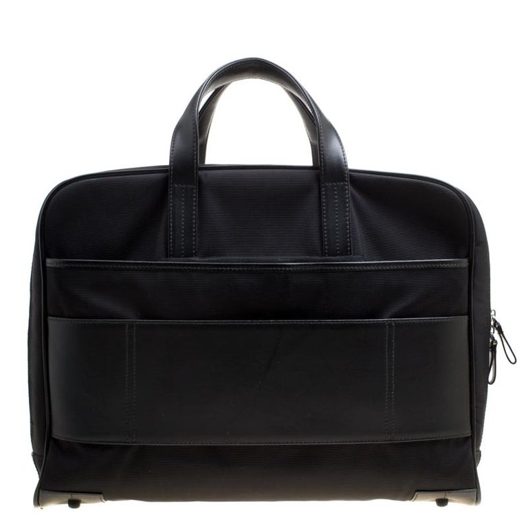 Montblanc Black Fabric and Leather Nightflight Document Bag For Sale at ...