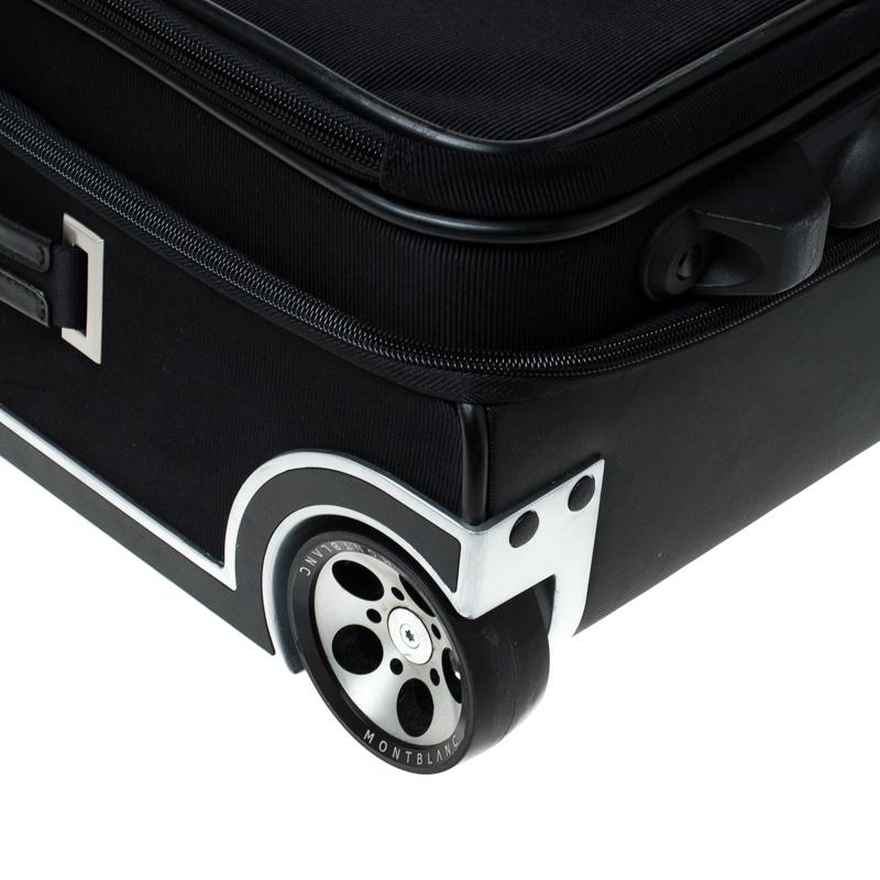 Montblanc Black Fabric and Leather Nightflight Trolley On-board Travel Bag 3