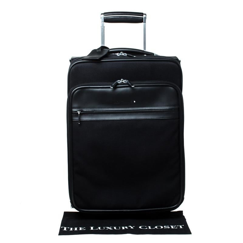 Montblanc Black Fabric and Leather Nightflight Trolley On-board Travel Bag 4