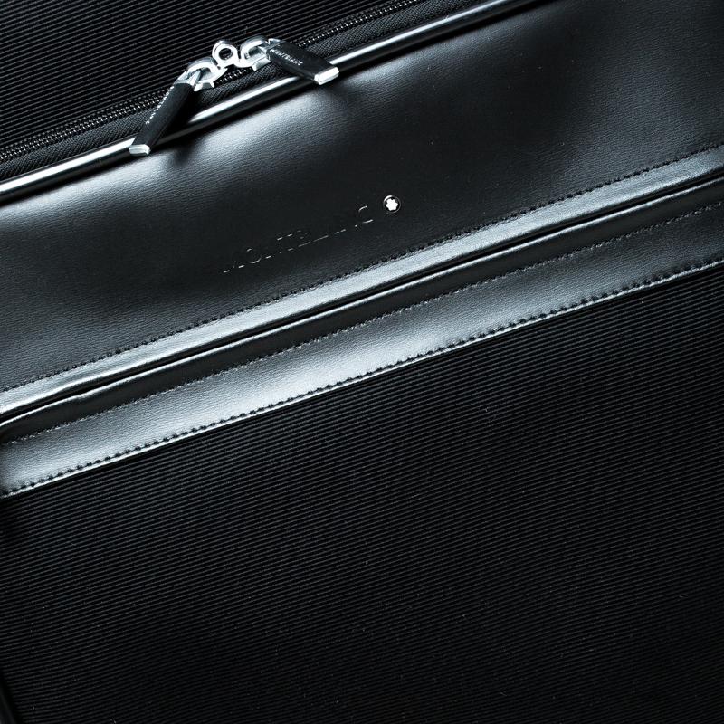 Montblanc Black Fabric and Leather Nightflight Trolley On-board Travel Bag 1