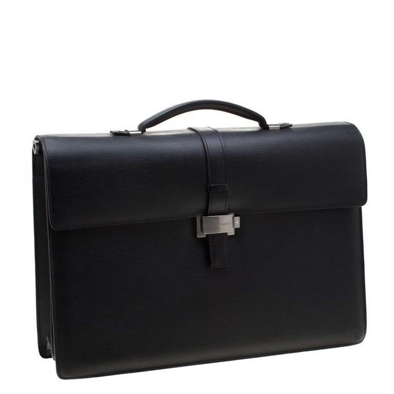 Montblanc Black Leather 4810 Westside Single Gusset Briefcase For Sale ...