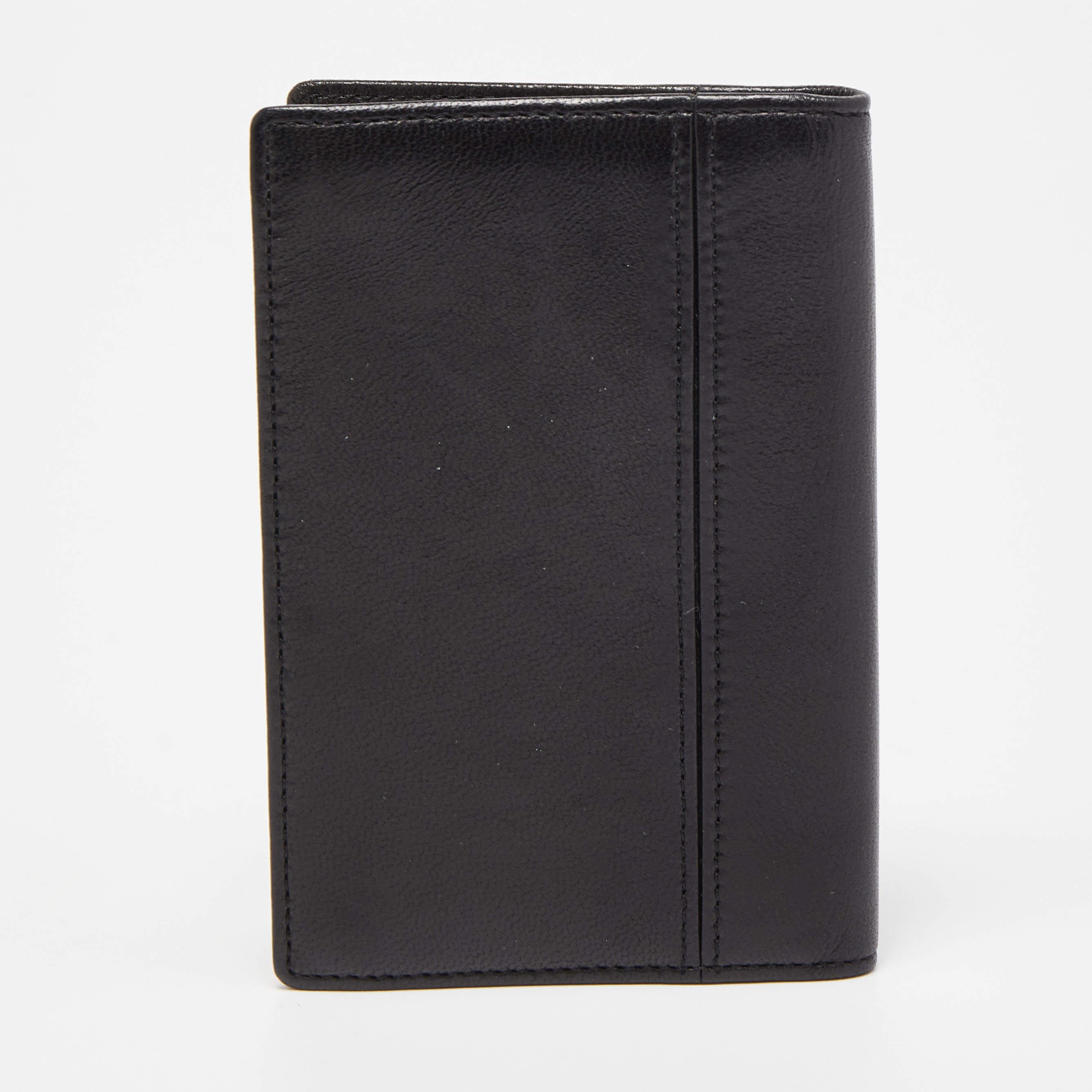 Men's Montblanc Black Leather Business Card Holder For Sale