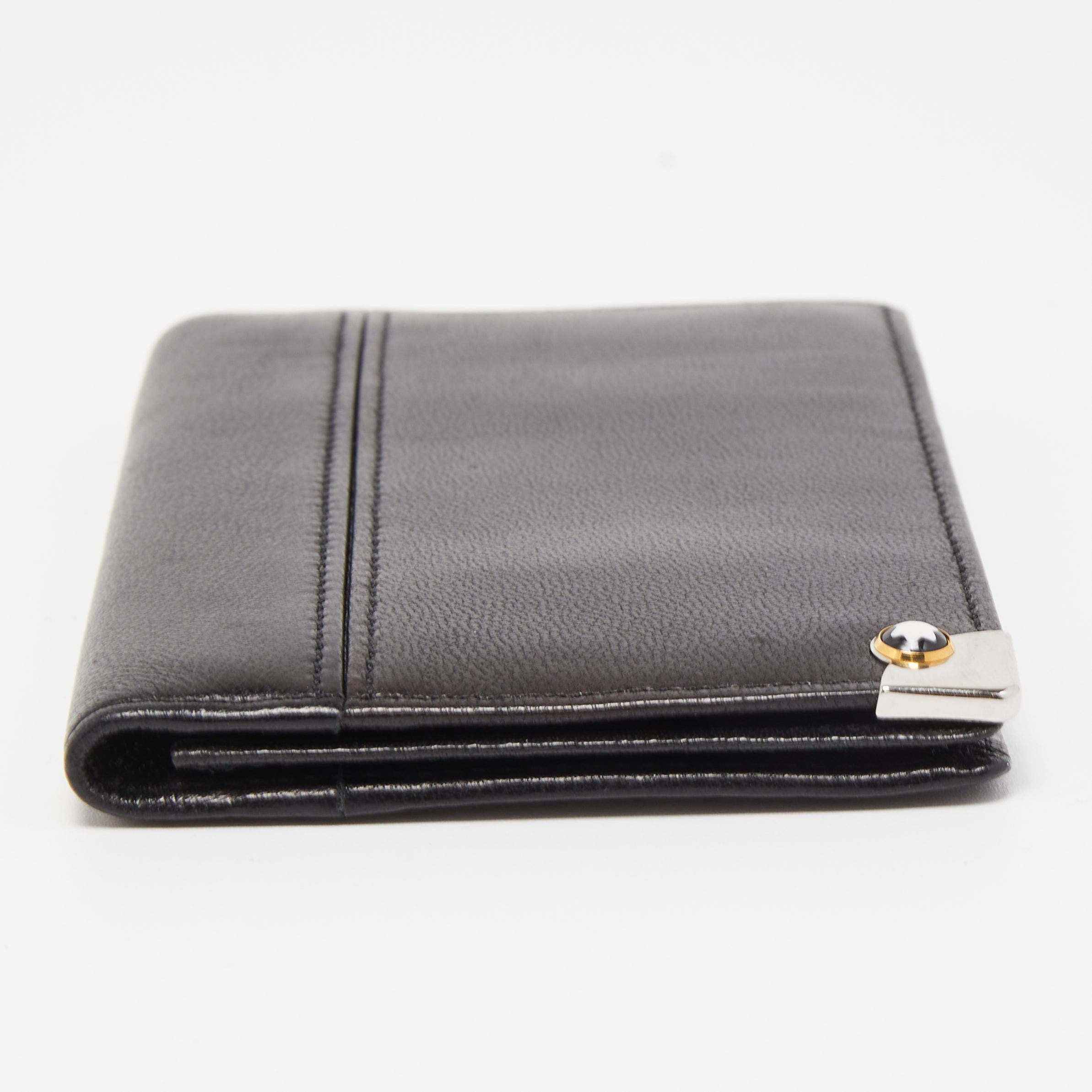 Montblanc Black Leather Business Card Holder For Sale 2
