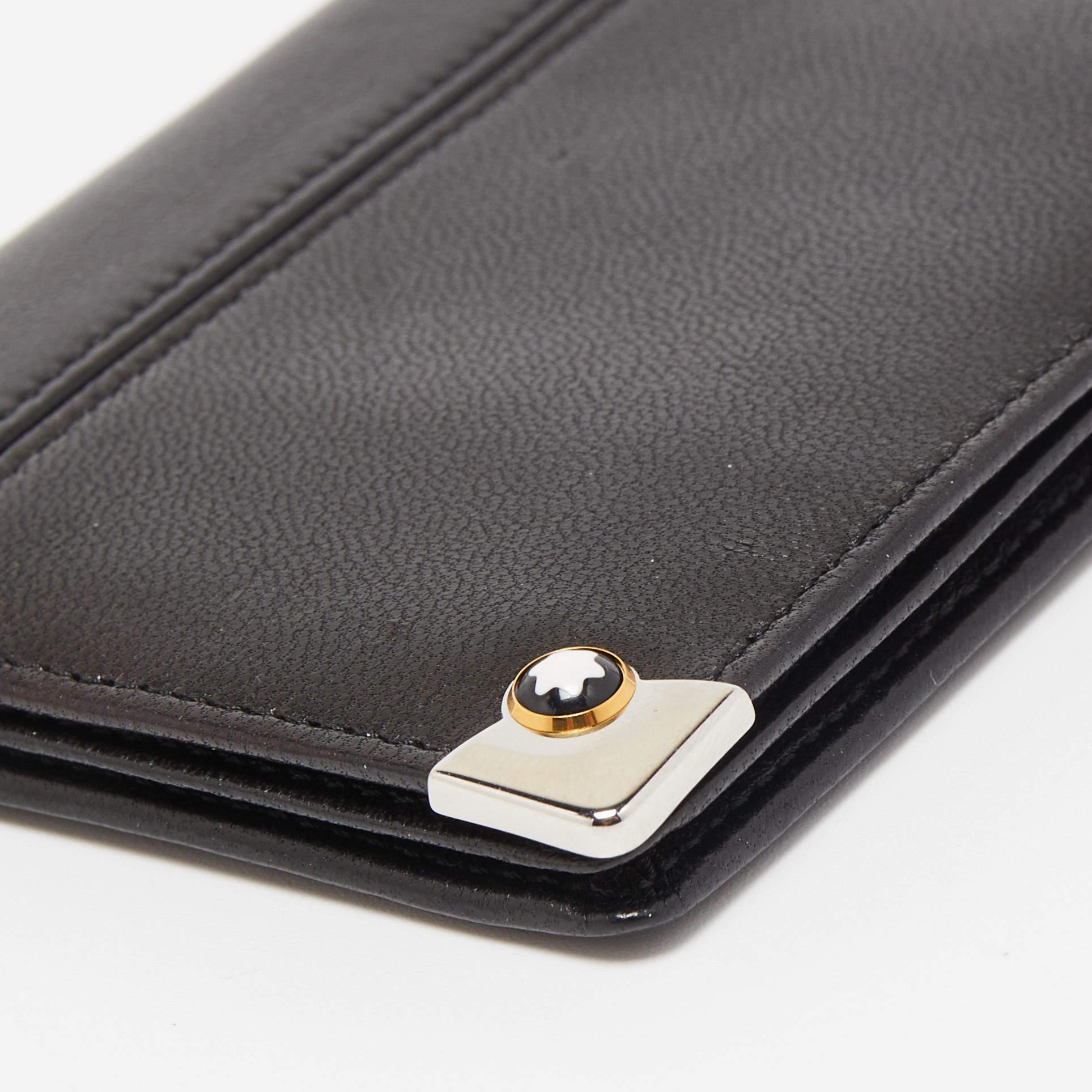 Montblanc Black Leather Business Card Holder For Sale 4