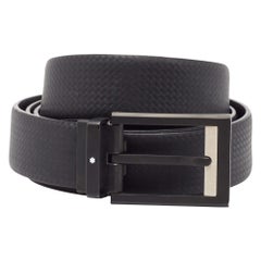 Montblanc Black Leather Cut to Size Buckle Belt (ceinture à boucle en cuir découpée)