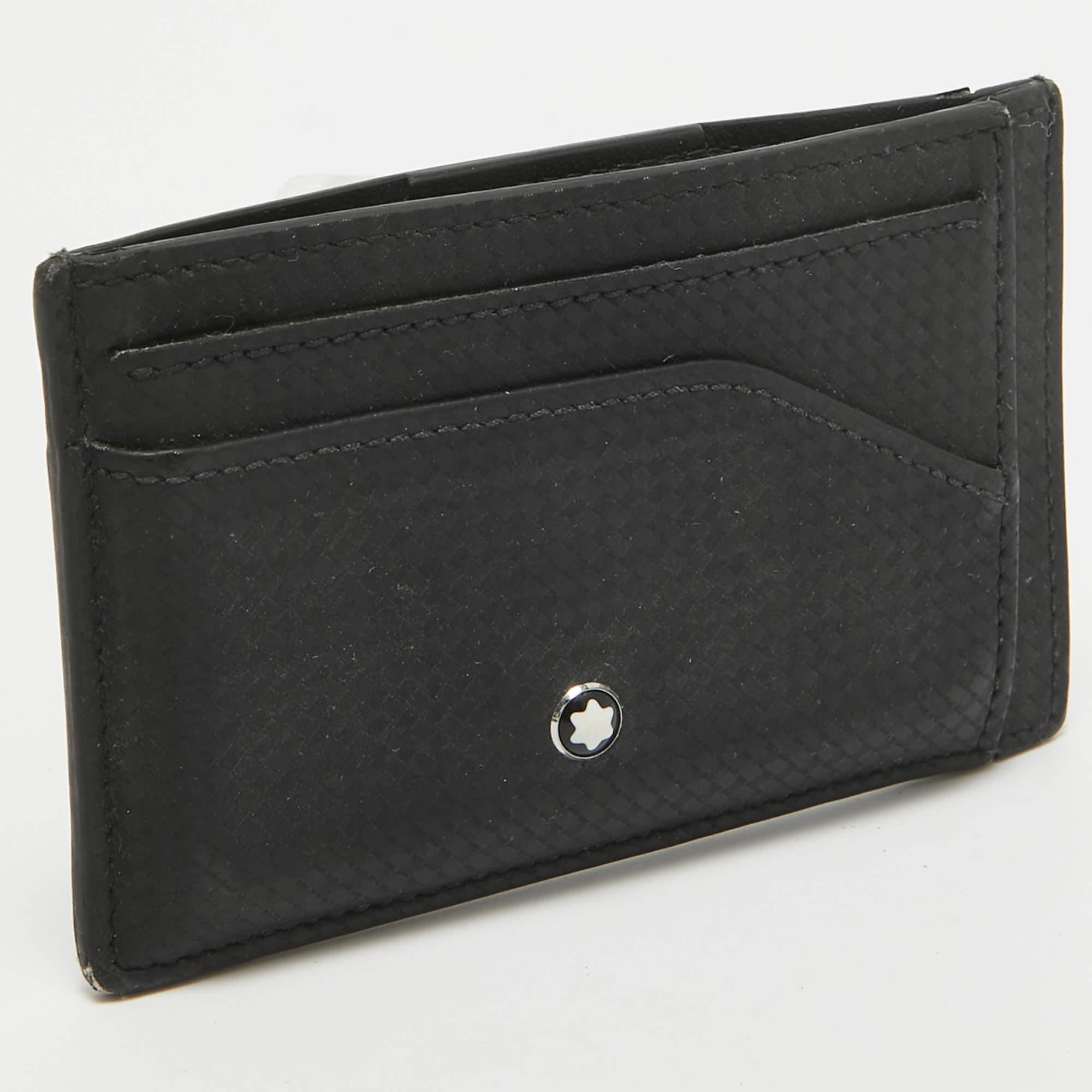 Montblanc Black Leather Extreme 2.0 Card Holder In Fair Condition For Sale In Dubai, Al Qouz 2