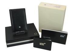 Montblanc Billetera Plana de Piel Negra con Caja y Papeles Originales