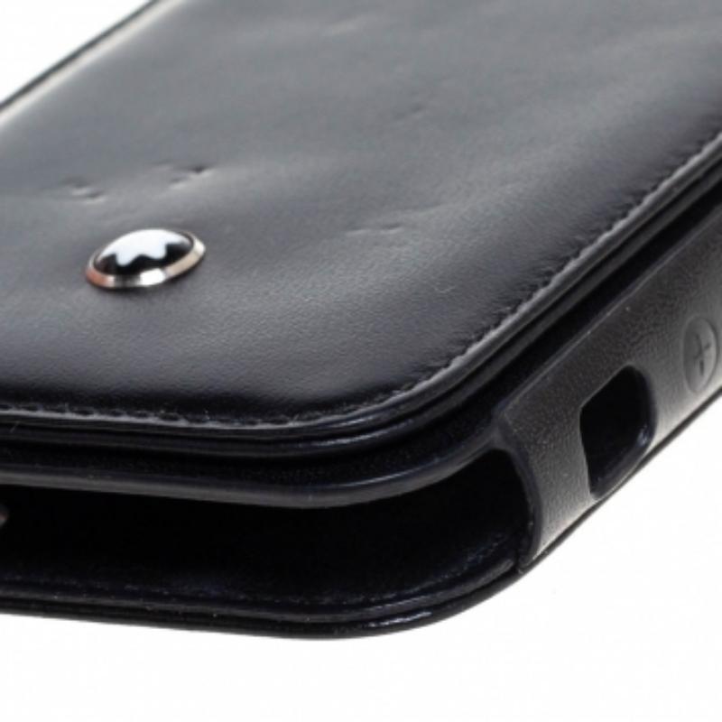 Montblanc Housse pour iPhone 5s en cuir noir en vente 1