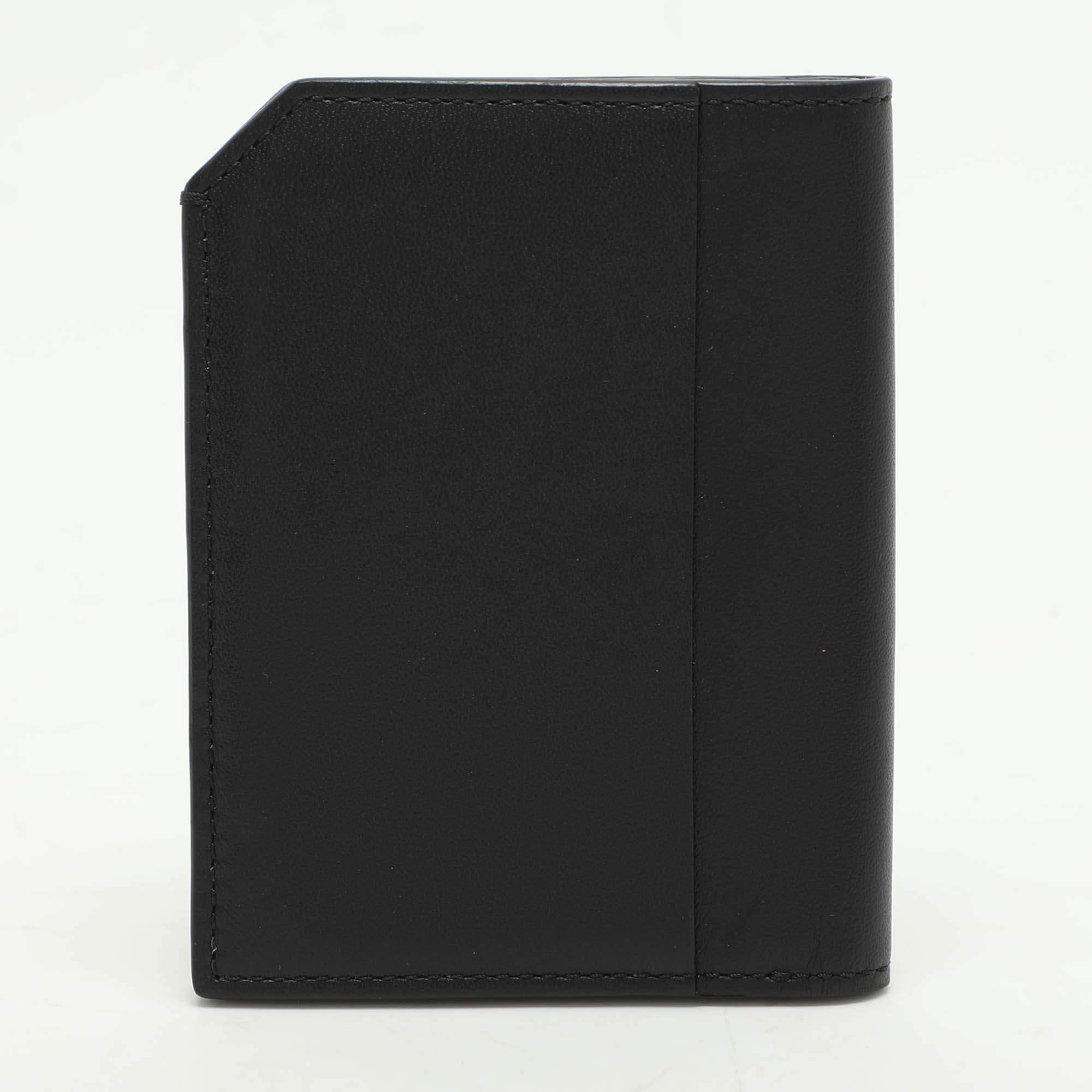 Montblanc Black Leather Meisterstuck Bifold Wallet In Excellent Condition For Sale In Dubai, Al Qouz 2