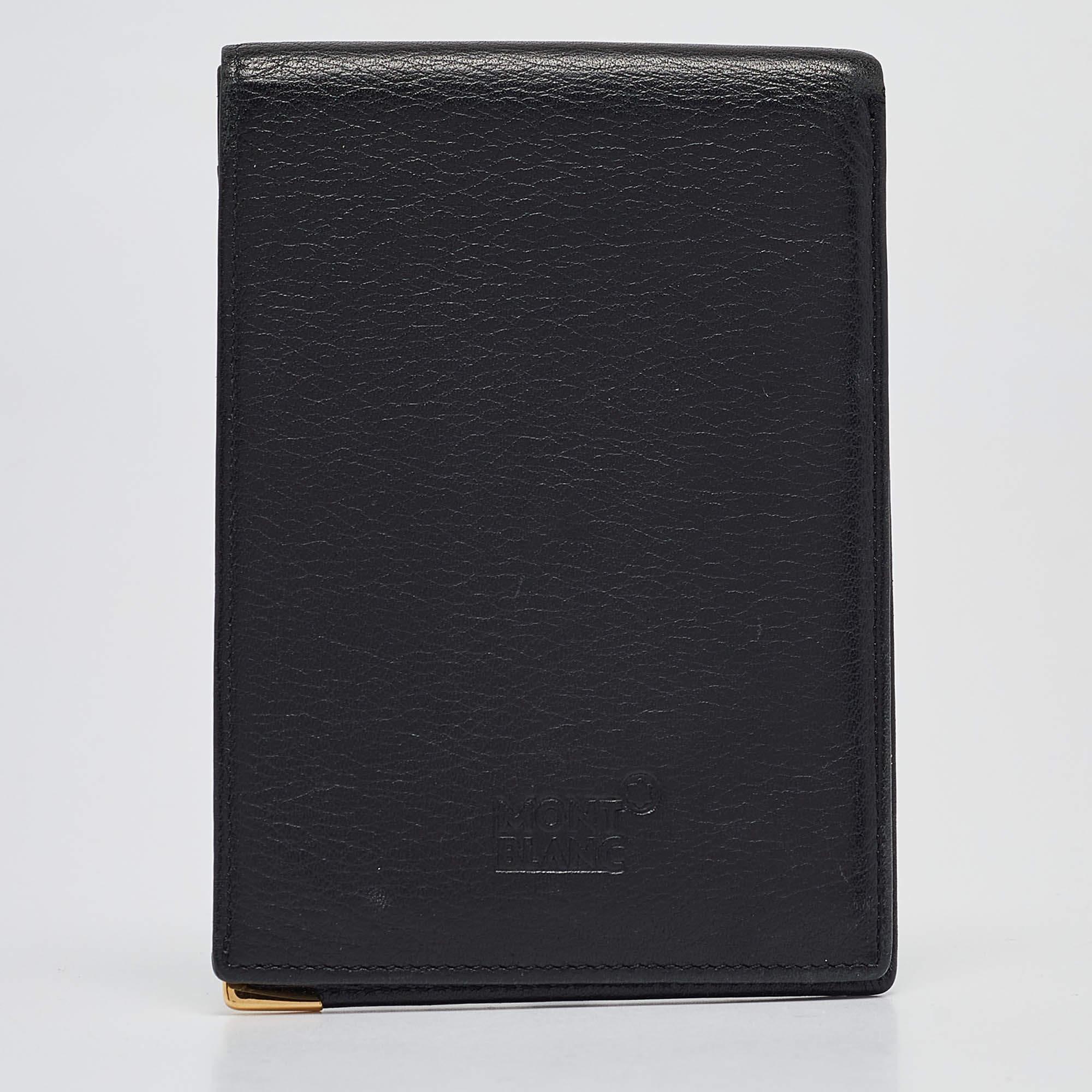 Women's Montblanc Black Leather Meisterstuck Bifold Wallet For Sale