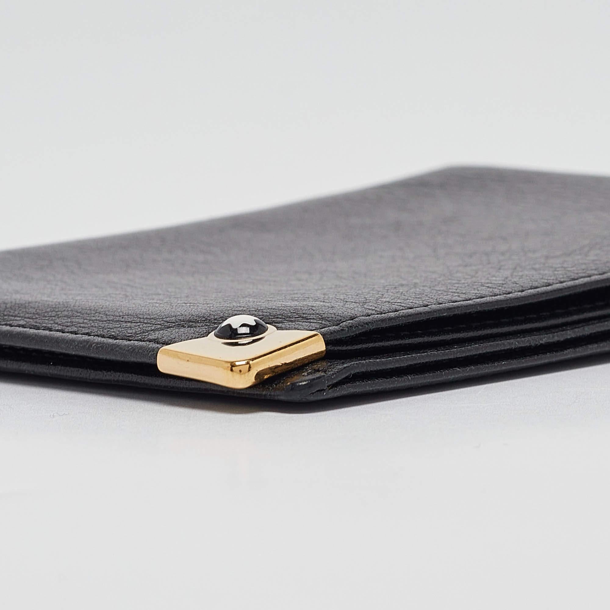 Montblanc Black Leather Meisterstuck Bifold Wallet For Sale 5
