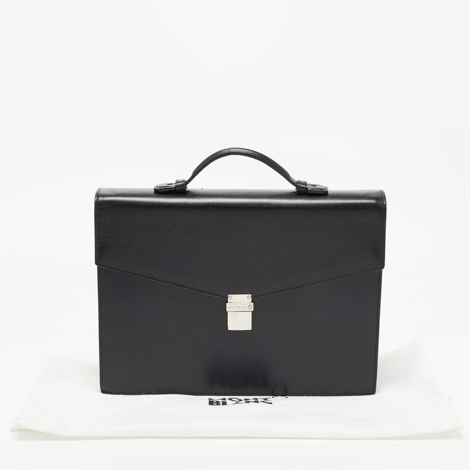 Montblanc Black Leather Meisterstuck Briefcase 16