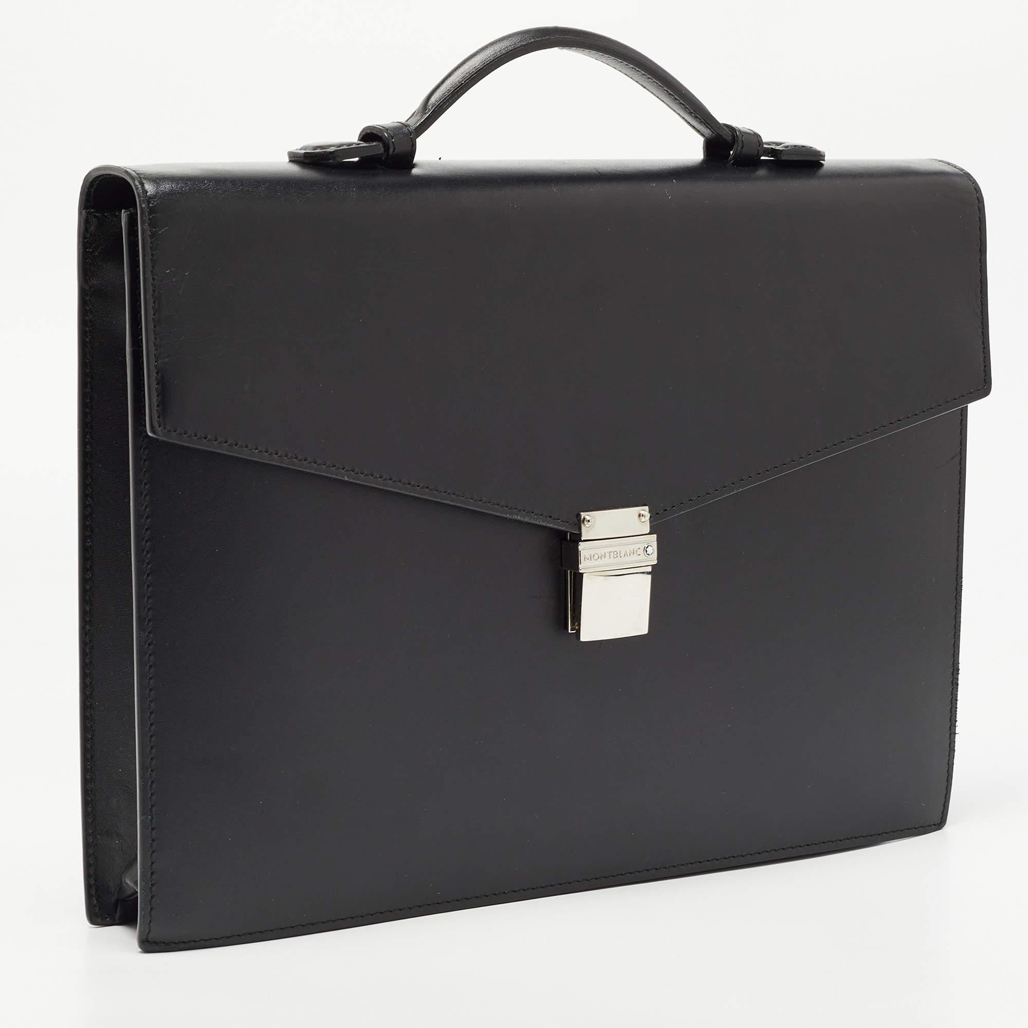 Men's Montblanc Black Leather Meisterstuck Briefcase