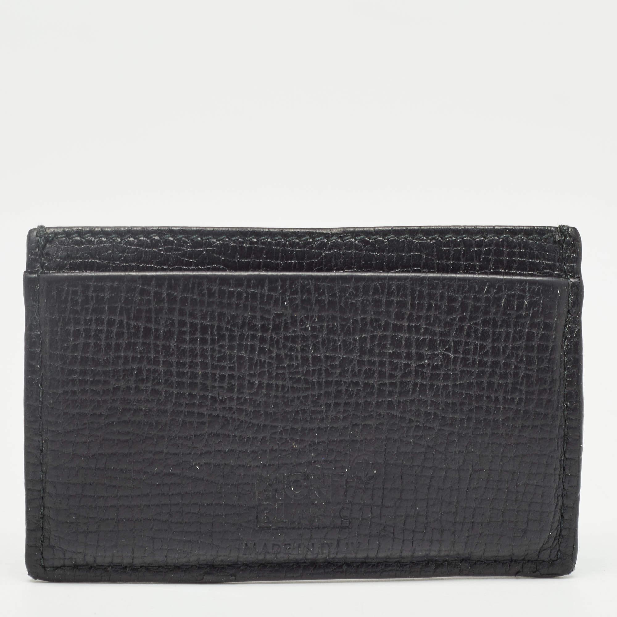 Women's Montblanc Black Leather Meisterstuck Card Holder For Sale