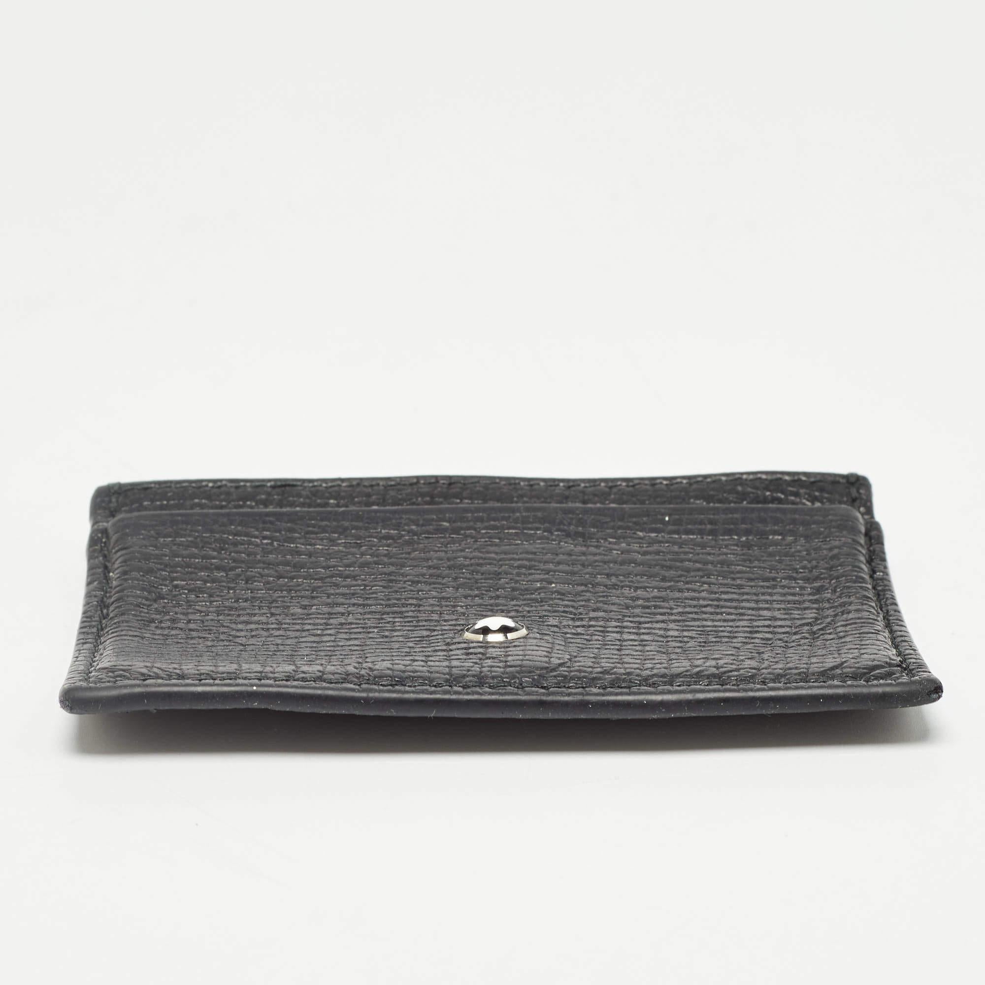 Montblanc Black Leather Meisterstuck Card Holder For Sale 2