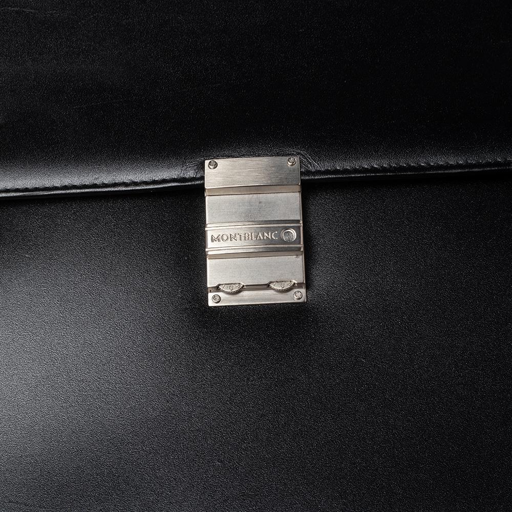 Men's Montblanc Black Leather Meisterstuck Double Gusset Briefcase