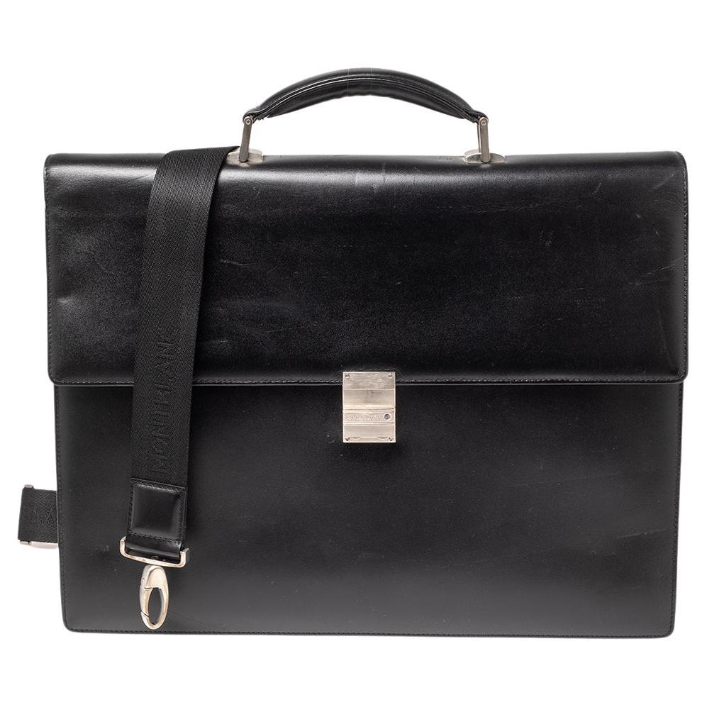 Montblanc Black Leather Meisterstuck Double Gusset Briefcase