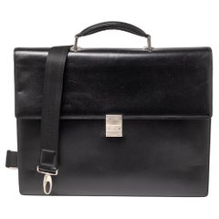 Montblanc Black Leather Meisterstuck Double Gusset Briefcase