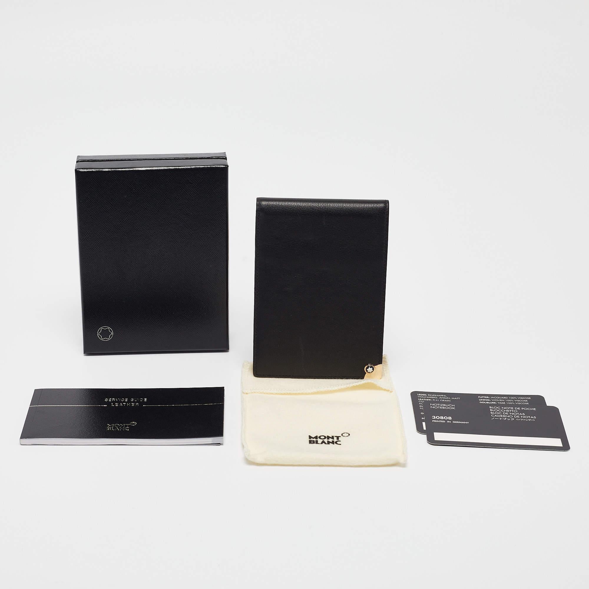 Montblanc Black Leather Meisterstuck Mini Bifold Agenda Cover 1