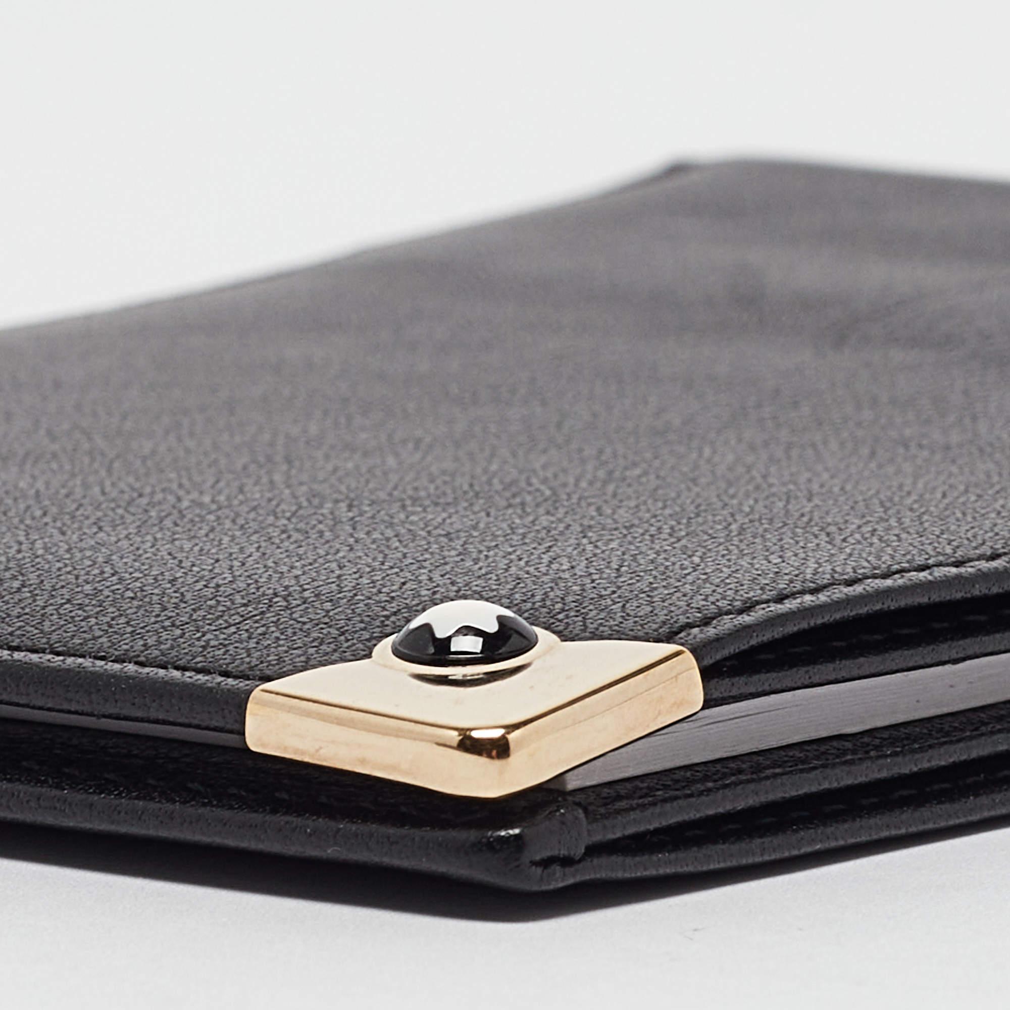 Montblanc Black Leather Meisterstuck Mini Bifold Agenda Cover 4