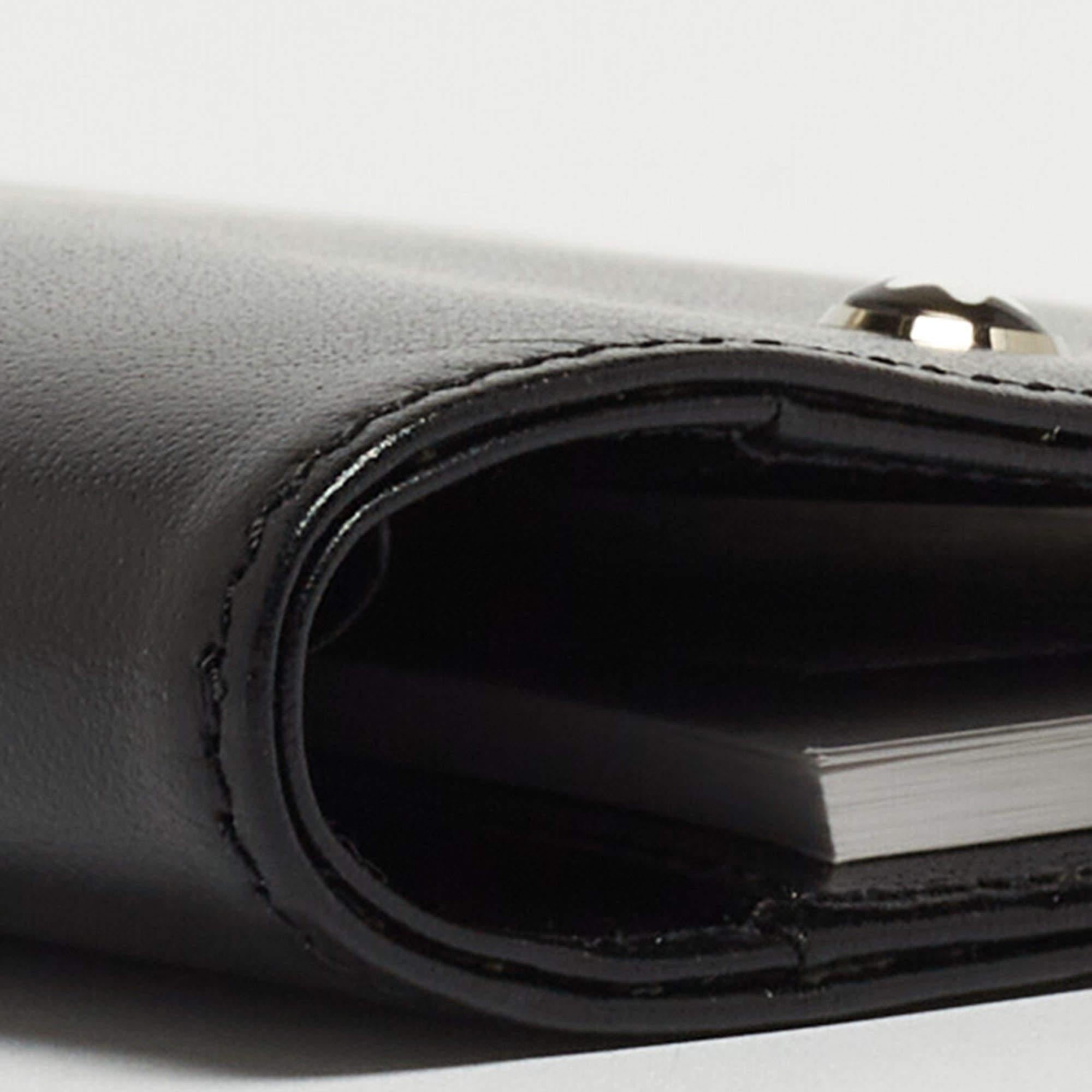 Montblanc Black Leather Meisterstück Pocket Notebook In Excellent Condition In Dubai, Al Qouz 2