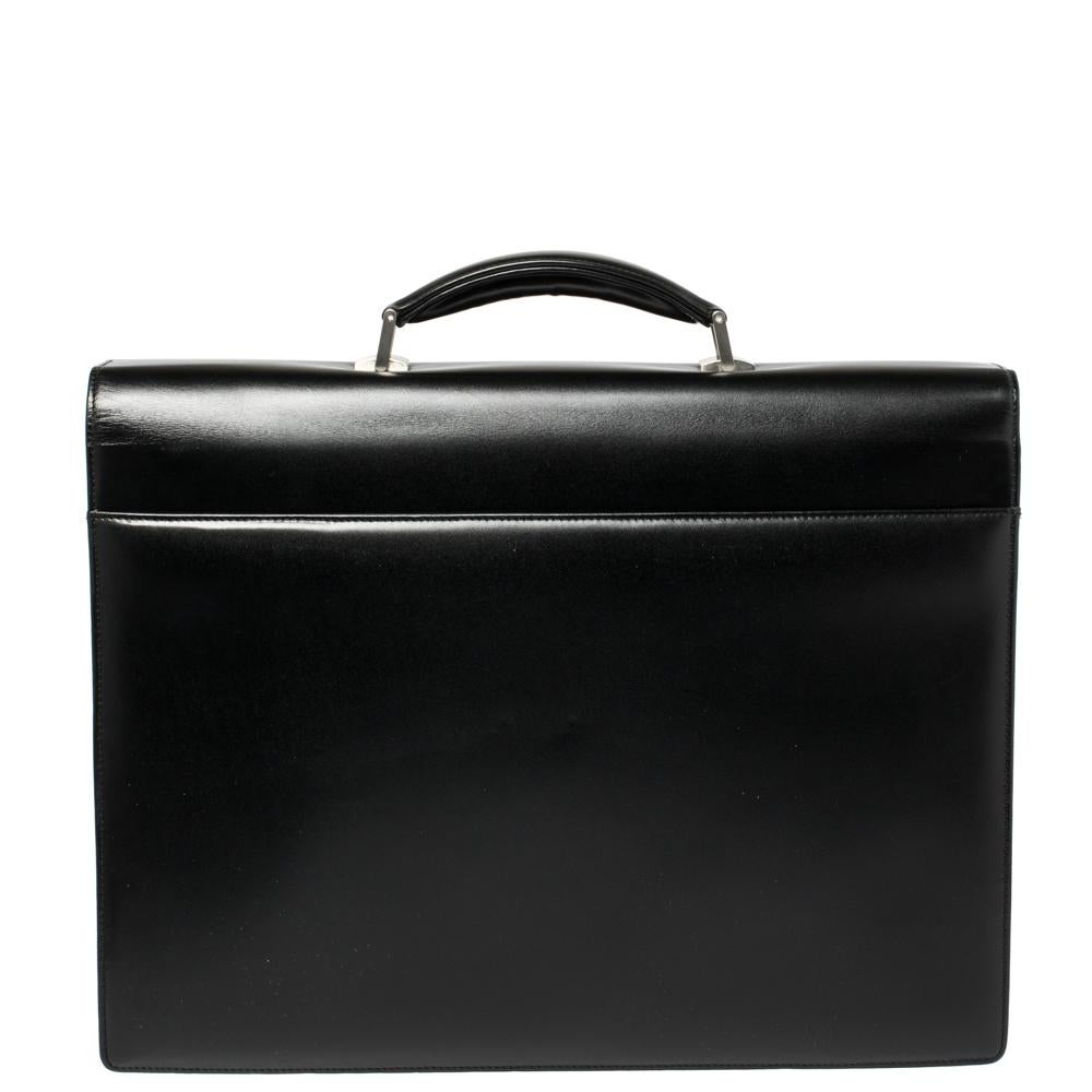 Over the years, Montblanc has risen as a brand that all luxury lovers can trust for their designs are made with high attention to quality and craftsmanship. This briefcase is a great example. It has been crafted from black leather and designed with