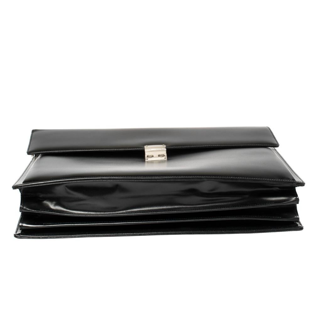 Men's Montblanc Black Leather Meisterstuck Triple Gusset Briefcase