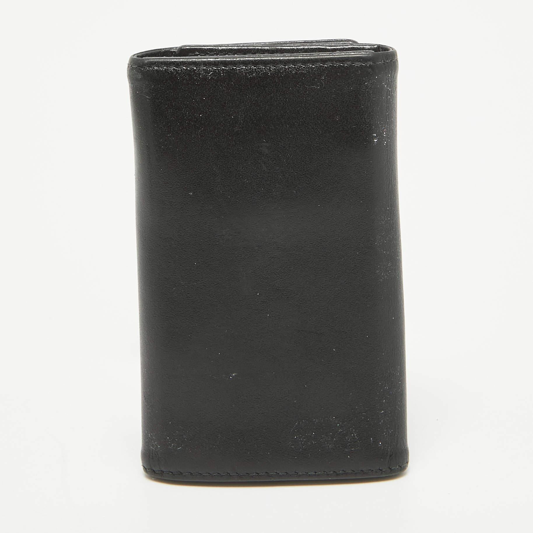 Men's Montblanc Black Leather Meisterstück 6 Key Case For Sale