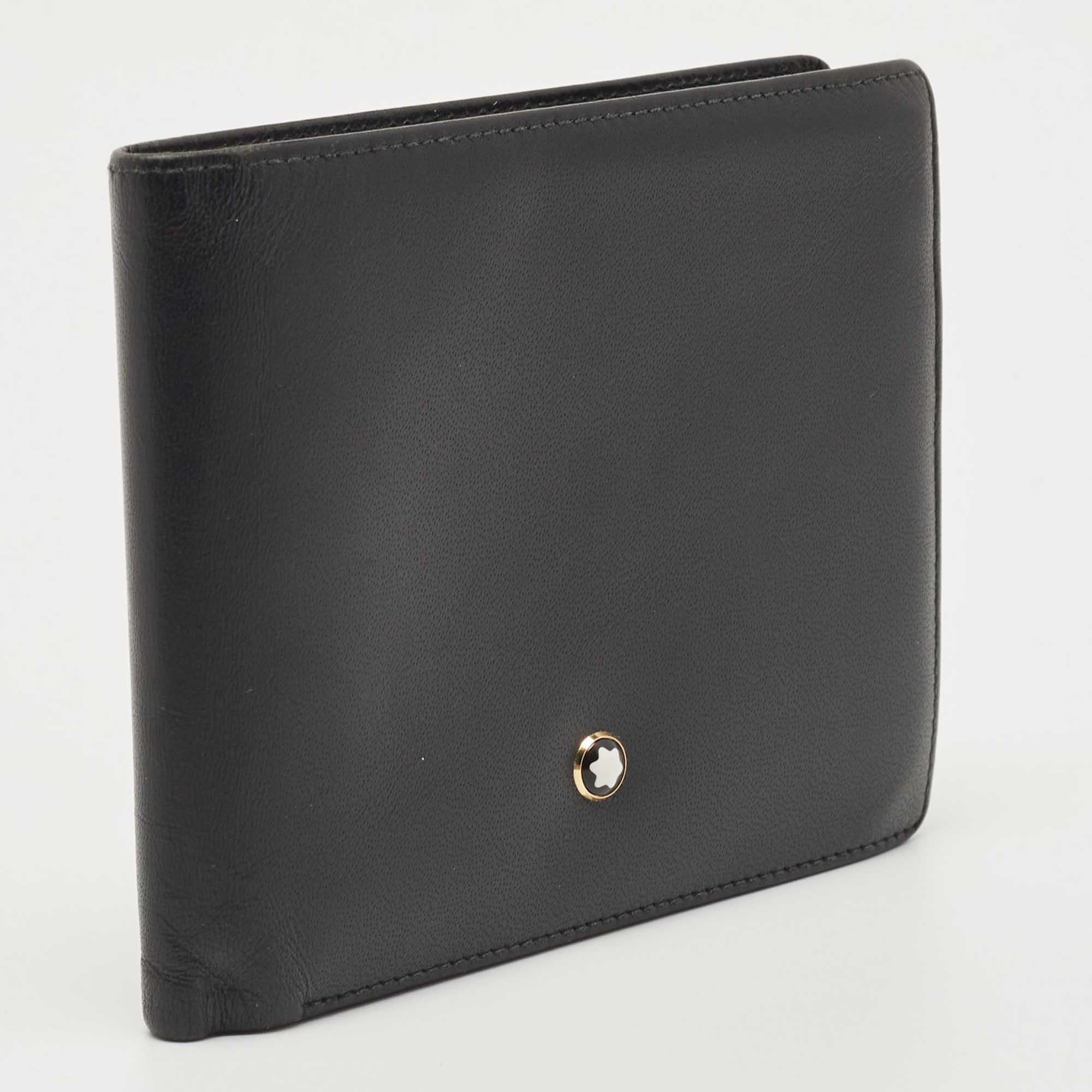 Men's Montblanc Black Leather Miesterstuck Bifold Wallet