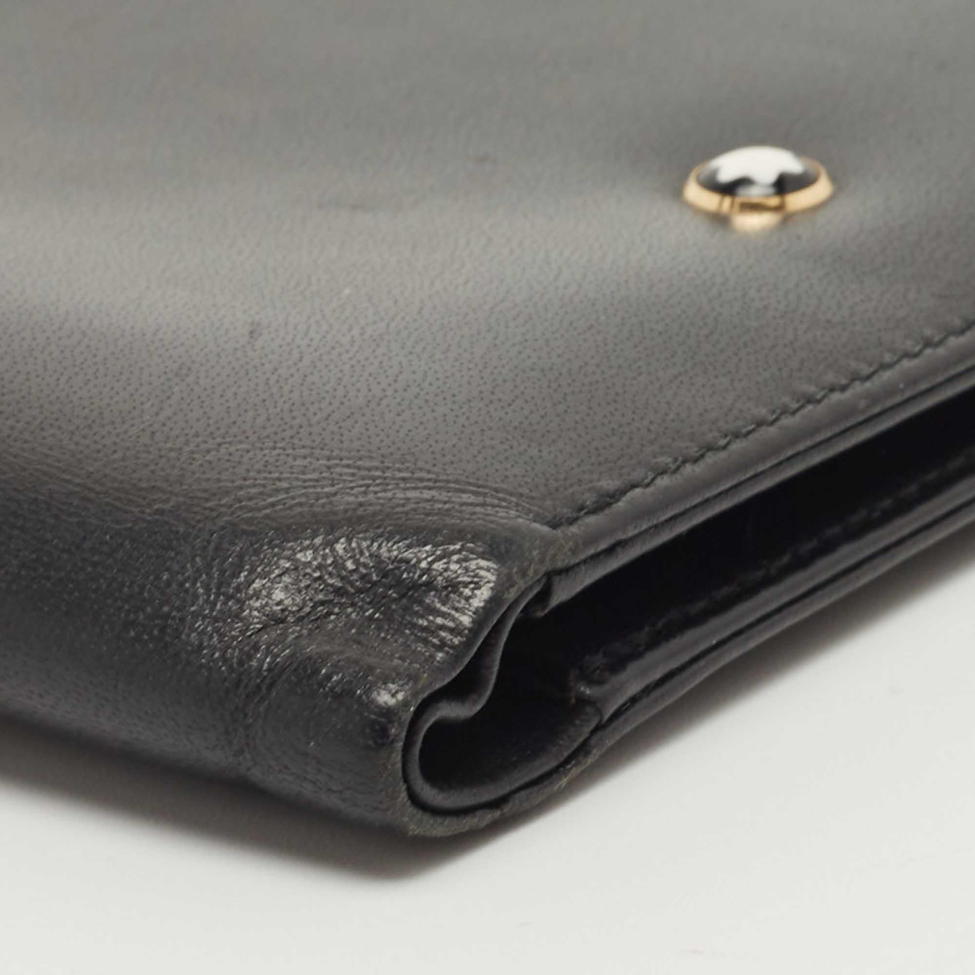 Montblanc Black Leather Miesterstuck Bifold Wallet 5