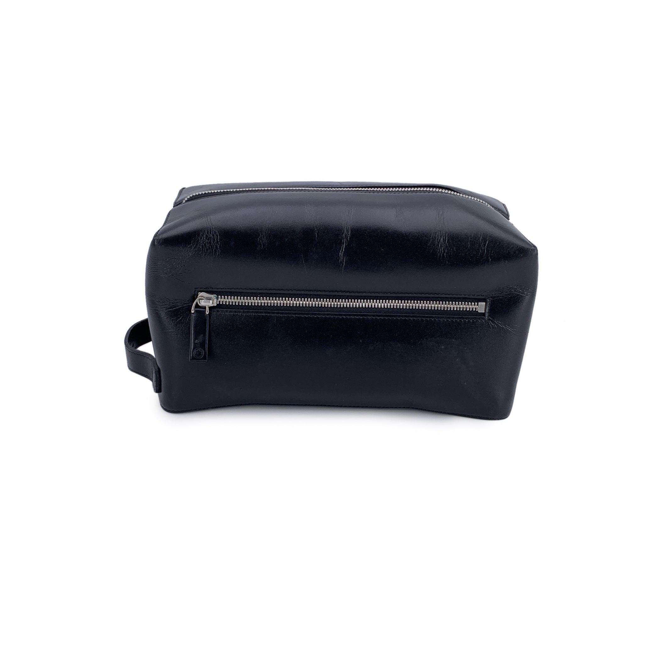 Neceser de piel negro Montblanc Trousse Wash Cosmetic Bag Negro en venta