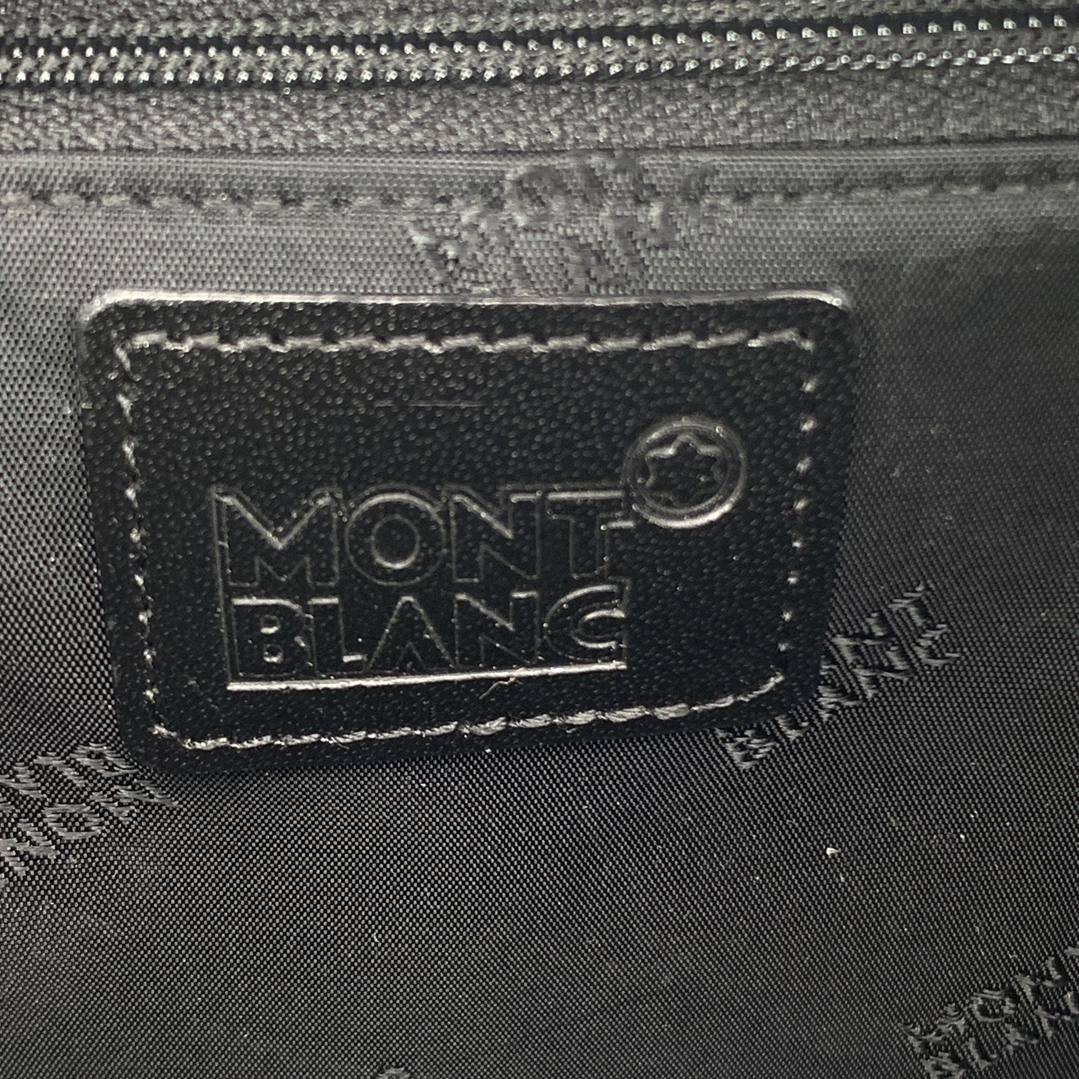 Neceser de piel negro Montblanc Trousse Wash Cosmetic Bag en venta 1