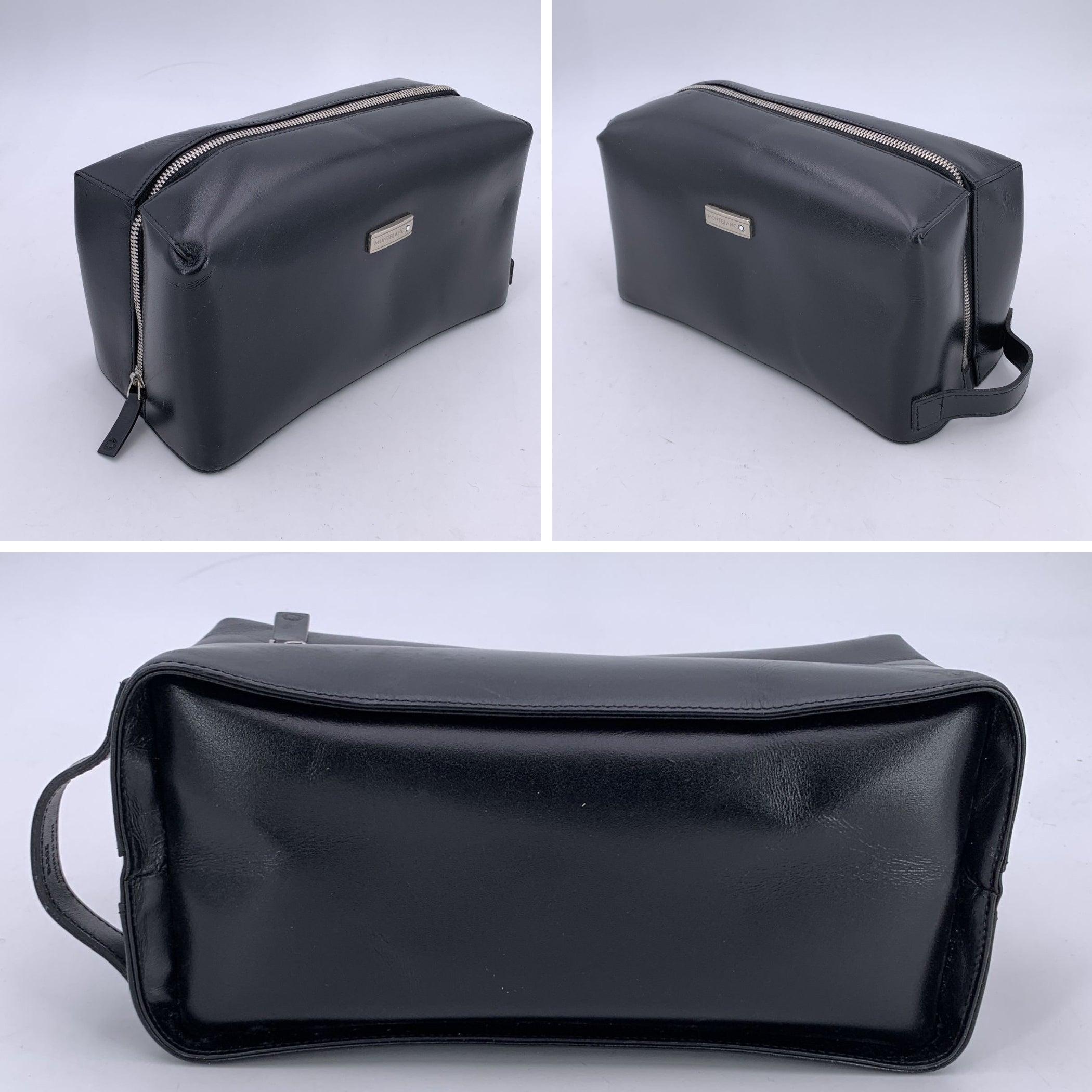 Neceser de piel negro Montblanc Trousse Wash Cosmetic Bag en venta 2