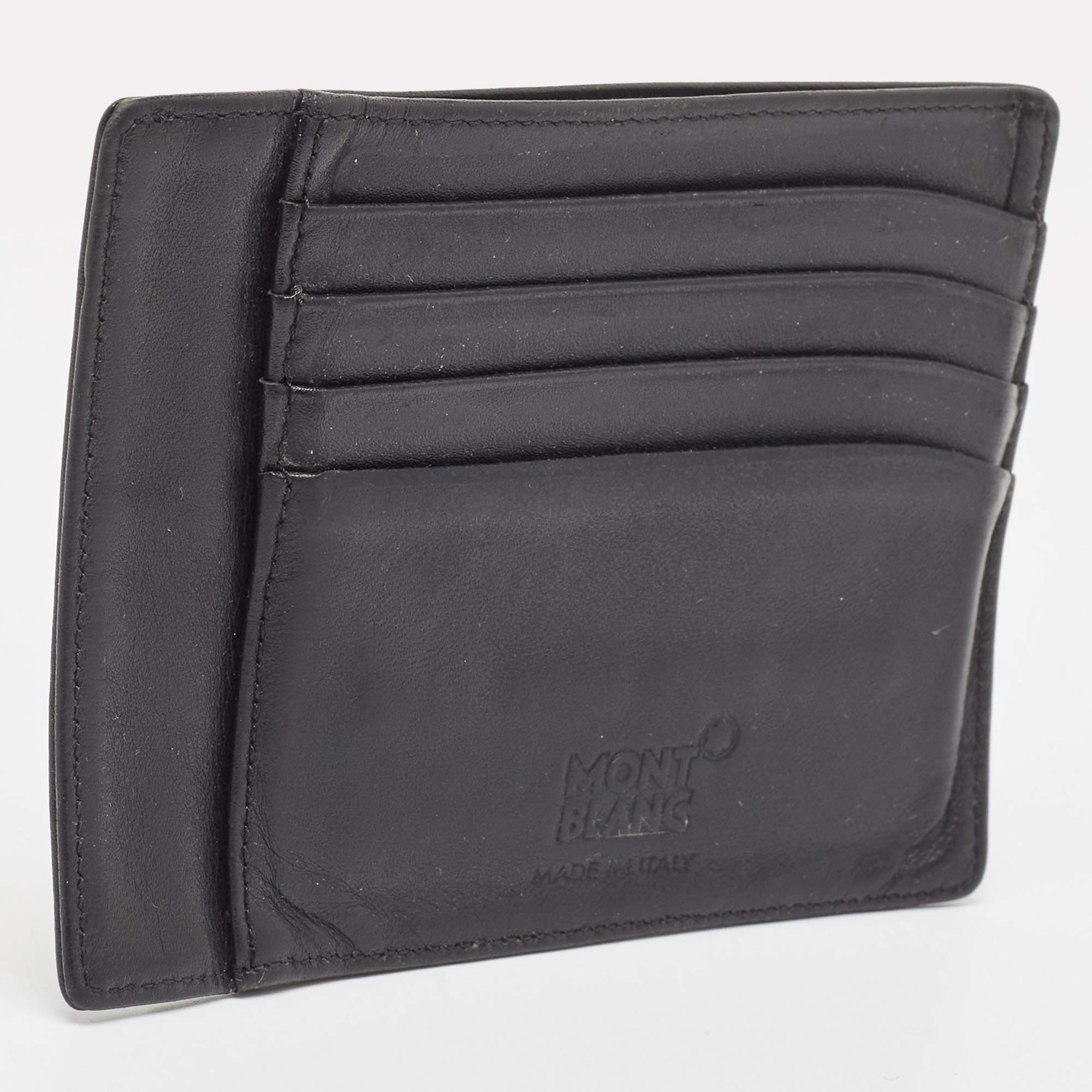 Men's Montblanc Black Leather Urban Spirit Card Holder For Sale