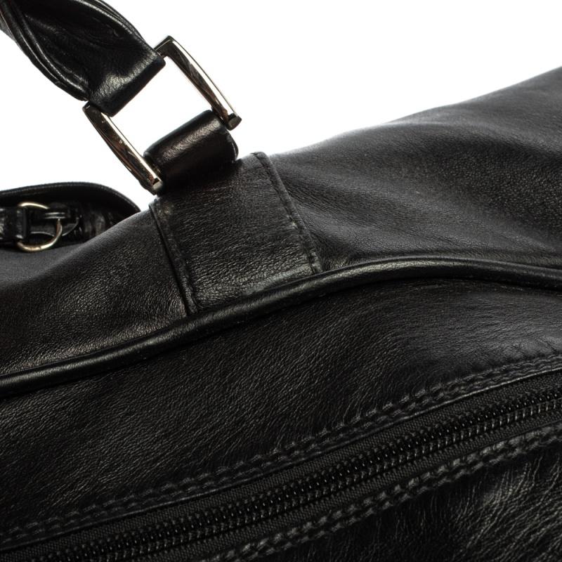 Montblanc Black Leather Weekender Duffel Bag 4