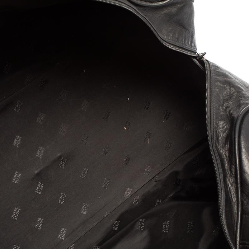 Montblanc Black Leather Weekender Duffel Bag 1