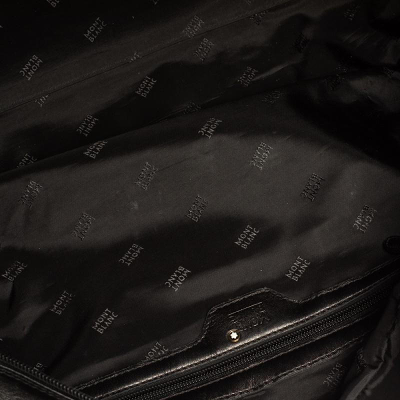Montblanc Black Leather Weekender Duffel Bag 2
