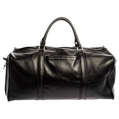 Montblanc Black Leather Weekender Duffel Bag