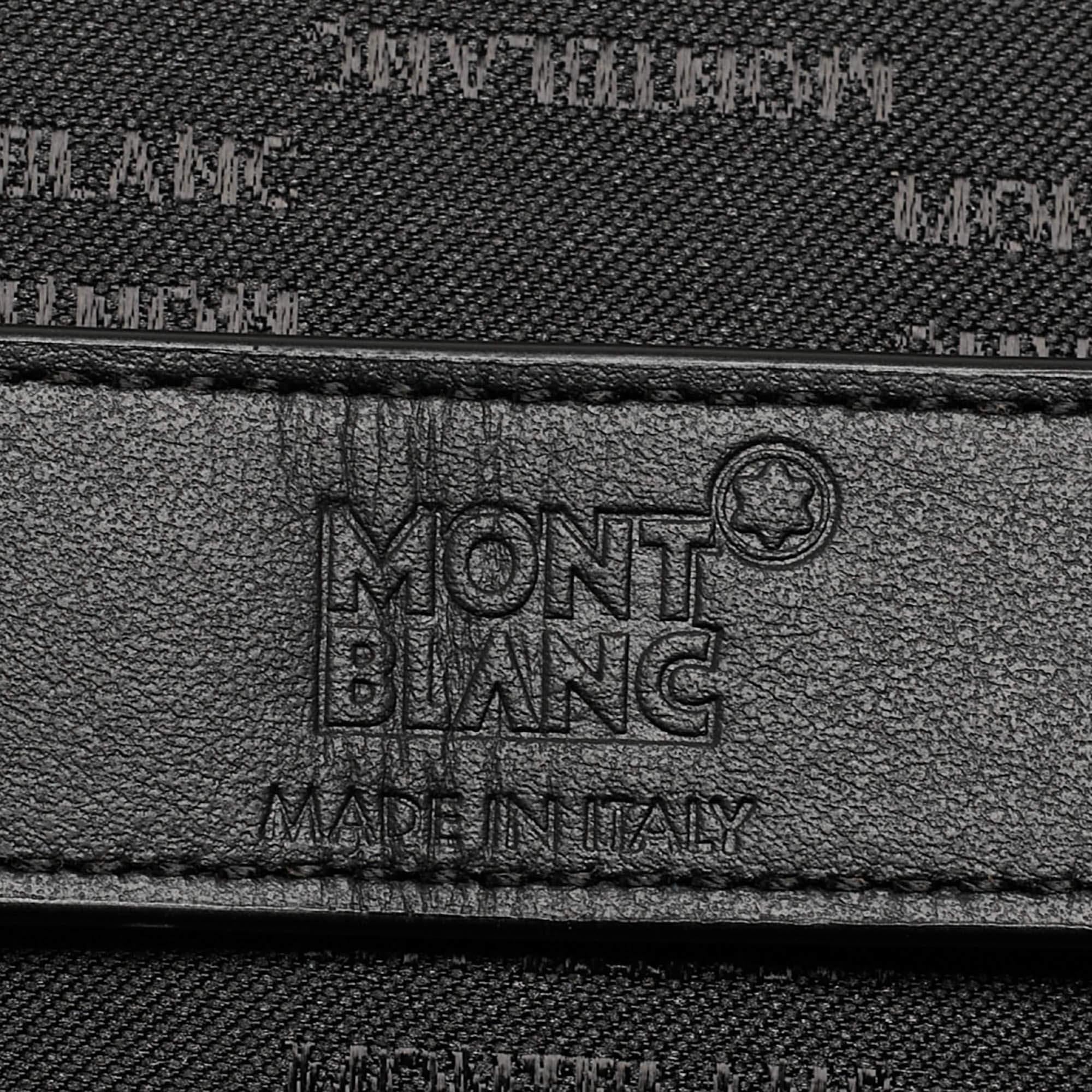 Montblanc Nachttisch-Krawattenetui aus schwarzem Nylon und Leder im Angebot 2