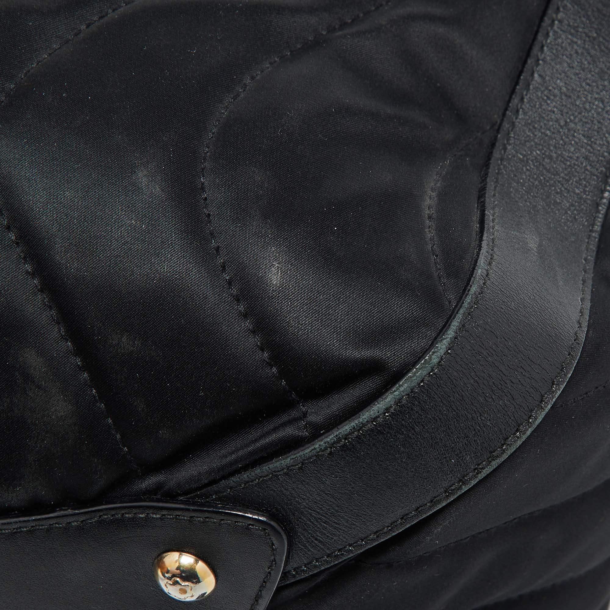 Montblanc Black Nylon and Leather Starisma Dalila Drawstring Bag For Sale 3