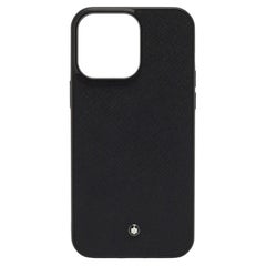 Montblanc Schwarzes Sartorial Leder iPhone 14 Pro Etui aus Leder