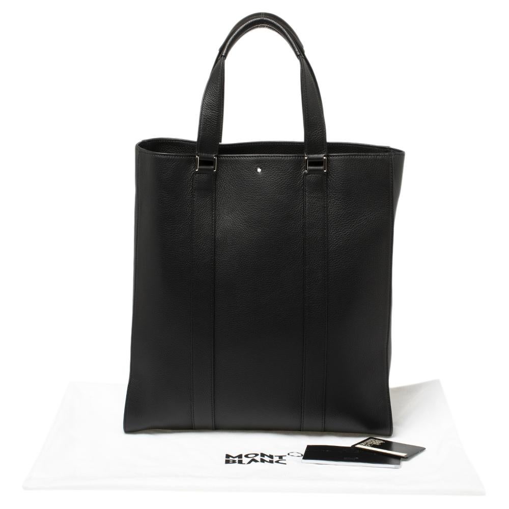 Montblanc Black Soft Grain Leather Meisterstuck Slim Tote 5