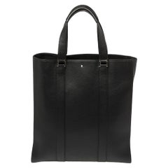 Montblanc Black Soft Grain Leather Meisterstuck Slim Tote