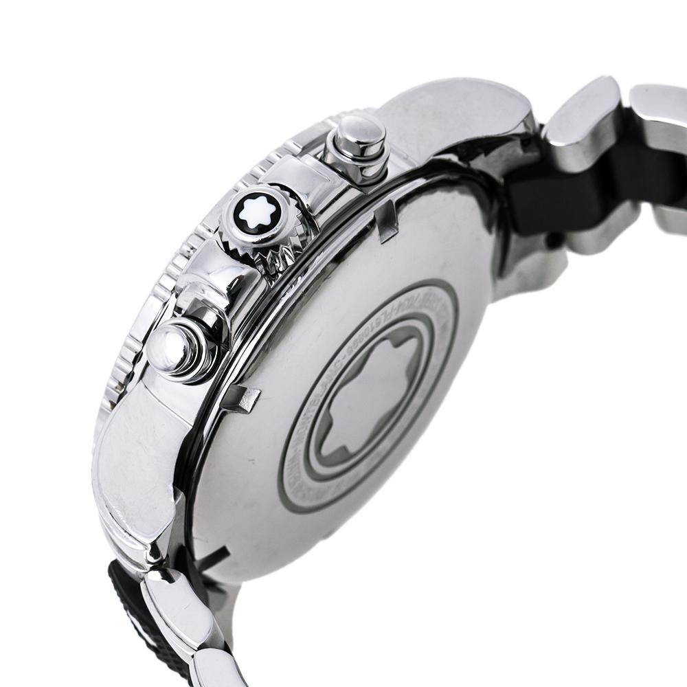 Montblanc Black Sport XXL 102359 Automatic Chronograph Men’s Wristwatch 41.50 mm In Good Condition In Dubai, Al Qouz 2
