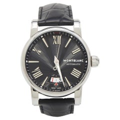 Montblanc Black Stainless Steel Leather Star 102341 Men's Wristwatch 41.50 mm