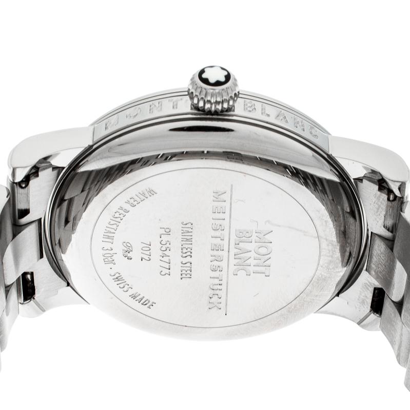 Montblanc Montre-bracelet pour homme en acier inoxydable noir Star 7072 40 mm en vente 1