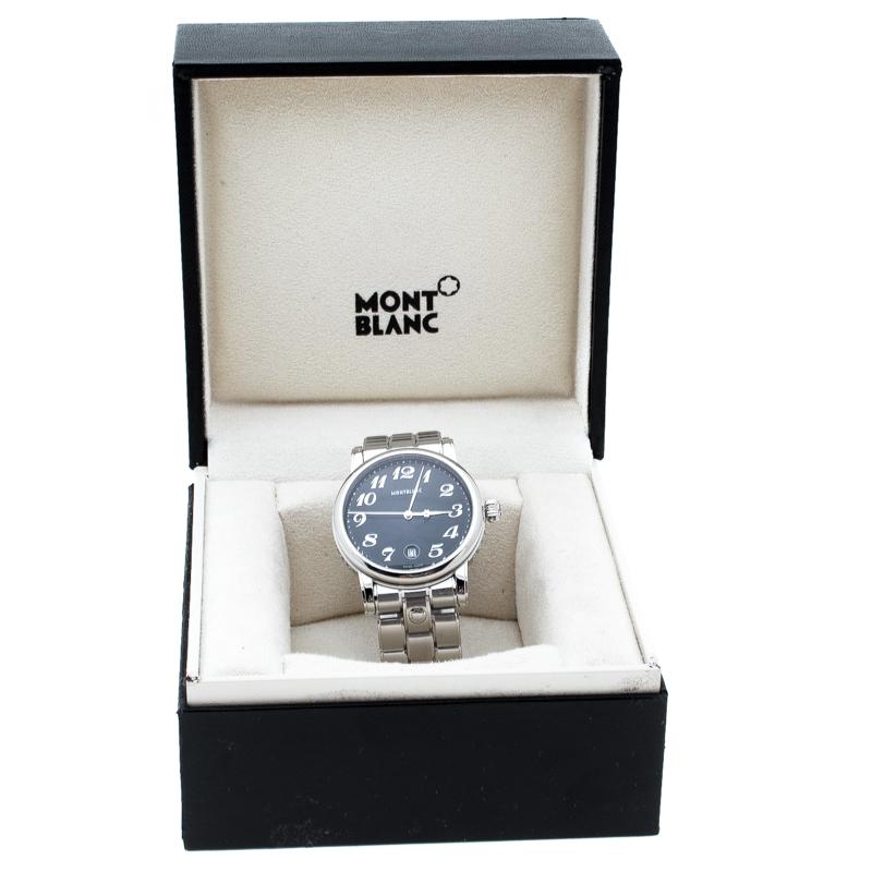 Montblanc Black Stainless Steel Star 7072 Men's Wristwatch 40 mm For ...