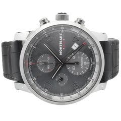 Montblanc Time Walker Chonovoyager UTC en acier inoxydable noir