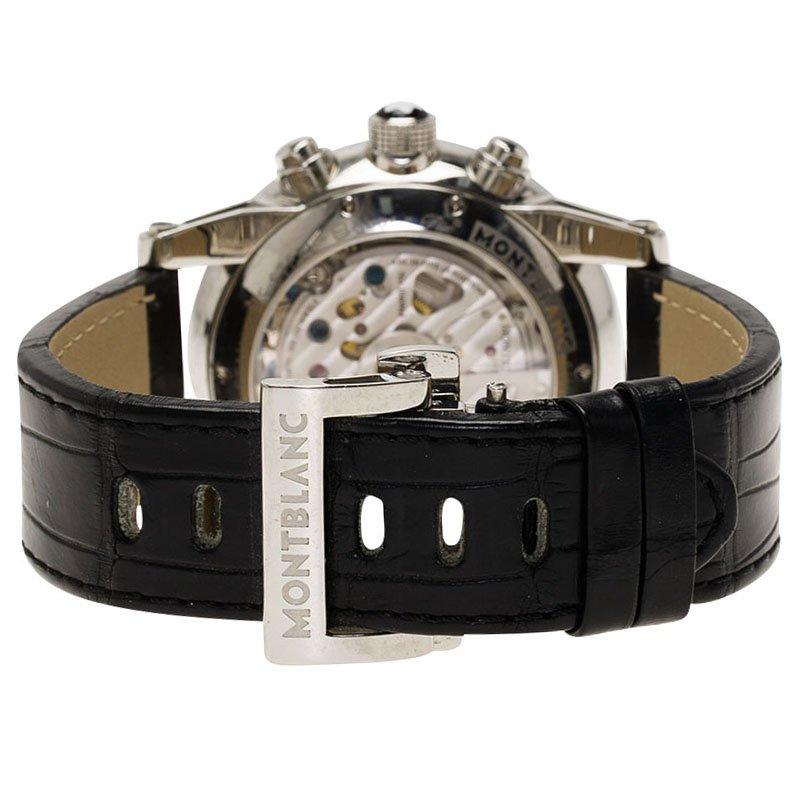 Montblanc Black Stainless Steel Timewalker Twinfly Men's Wristwatch 43MM In Good Condition In Dubai, Al Qouz 2