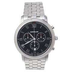 Montblanc Black Stainless Steel Tradition 7374 Men's Wristwatch 42 mm